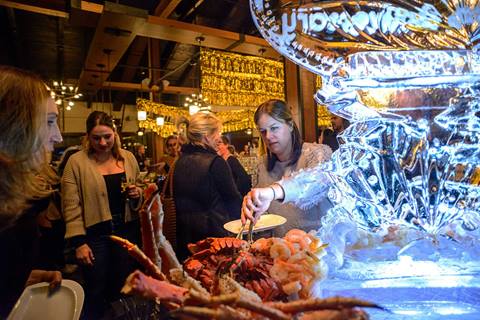 Seafood buffet at Stratton Mountain Resort in Vermont 
