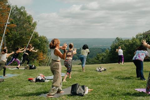 Transcend Yoga Festival outdoors