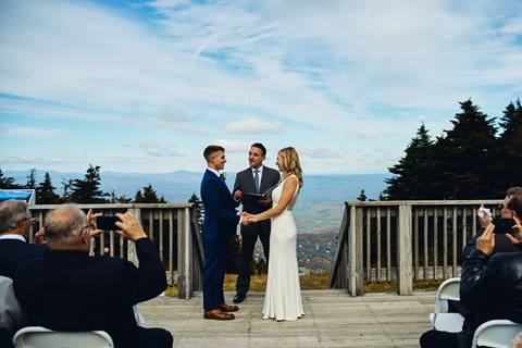 Couple's Summit Wedding at the Stratton Mountain Hubert Haus