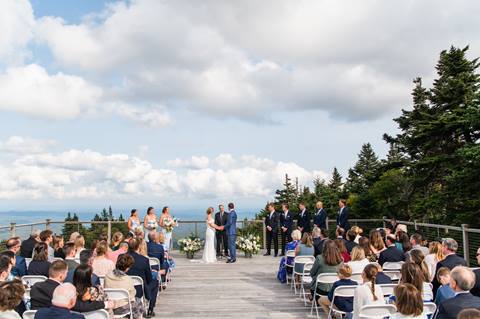 A wedding on the Stratton Mountain Yoga Deck