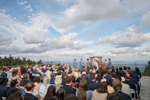 A wedding on the Stratton Mountain Yoga Deck and a sunny day