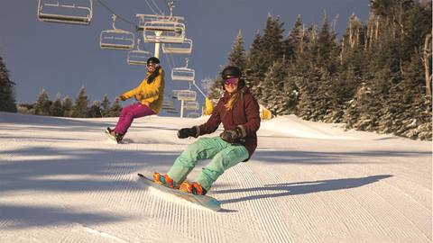 Snowboard Girls on Black Bear