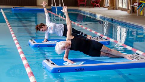 On Water Yoga at the Training and Fitness Center