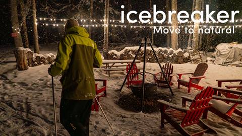 person snowshoeing at the nordic center