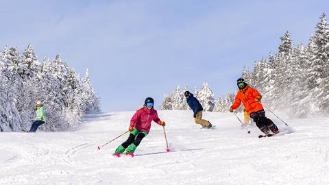 Group Skiing at Stratton