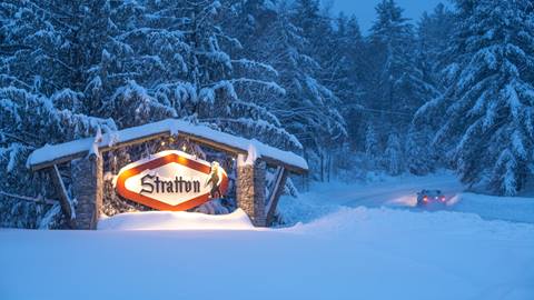 Stratton Sign on Access Rd. in Snow